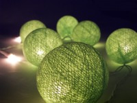 Green Cotton Ball - Battery Powered - Wedding Table Decoration Fairy Light